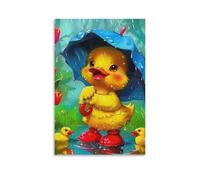 DHBANEIOK Yellow Duck Poster Artwork Giclee Canvas Prints Modern Wall Art Picture Wall Hanging for Home Decorations 24x36inch(60x90cm)