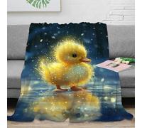 DHBANEIOK Yellow Duck Theme Blanket 3D Design Bed Blanket Bedding Decorative Super Soft Warm Bed Blanket for Bed Couch Blanket 70x80inch(180x200cm)