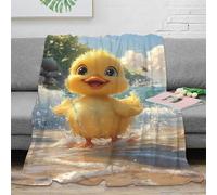 DHBANEIOK Yellow Duck Theme Blanket Stylishbed Blanket 3D Printed Bedding Decorative Soft Warm Microfiber for Home Couch Bed Sofa Livingroom Office 50x60inch(127x152cm)