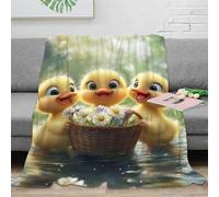 DHBANEIOK Yellow Duck Theme Blanket Stylishbed Blanket 3D Printed Bedding Decorative Soft Warm Microfiber for Bed Couch Blanket 50x60inch(127x152cm)