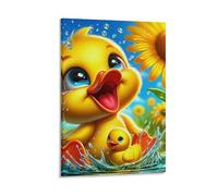 DHBANEIOK Yellow Duck Wall Decor Poster Canvas Prints Picture Modern Canvas Wall Art Picture Wall Hanging for Bathroom Wall Decor 20x30inch(50x75cm)