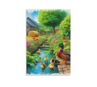 DHBANEIOK Yellow Duck Wall Decor Poster Canvas Prints Picture Modern Wall Art Picture Wall Hanging for Bathroom Wall Decor 20x30inch(50x75cm)