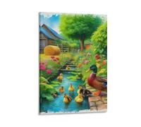 DHBANEIOK Yellow Duck Wall Decor Poster Canvas Prints Picture Modern Wall Art Picture Wall Hanging for Office Gym Living Room Decor 24x36inch(60x90cm)