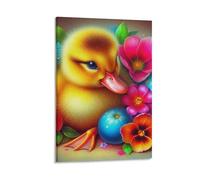 DHBANEIOK Yellow Duck Wall Decor Poster Canvas Prints Picture Modern Wall Art Picture Wall Hanging for Bedroom Living Room Decor 20x30inch(50x75cm)