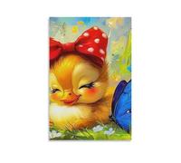 DHBANEIOK Yellow Duck Wall Decor Poster Giclee Canvas Prints Modern Canvas Wall Art Picture Wall Hanging for Office Gym Living Room Decor 24x36inch(60x90cm)