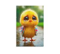 DHBANEIOK Yellow Duck Wall Decor Poster Giclee Canvas Prints Modern Wall Art Picture Wall Hanging for Living Room Bedroom Home Decorations 16x24inch(40x60cm)