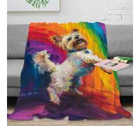 DHBANEIOK Yorkshire Terrier Theme Blanket Stylishbed Blanket 3D Printed Bedding Decorative Soft Warm Microfiber for Bedroom Living Rooms Sofa Couch Girls Boy 40x50inch(100x130cm)