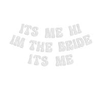 DHDecor Pre-Strung Bachelorette Party Banner Its Me Hi I'm The Bride Its Me Silver Banner for Swiftie Bachelorette Party Decorations