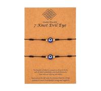 Dhdgzq Blue Evil Eye Bracelets,Mens Bracelet,Evil Eye Lucky Bracelet for Protection Blessing,Black Bead Protection Jewelry Handmade Bracelet for Women Men Spiritual Gift, 9.8 Inches, Stone, no