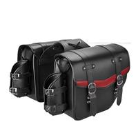 DHDYJSA Tail Bags Rear Motorcycle Saddle Bags PU Leather Waterproof Saddlebags 18L Capacity Luggage Bag Universal for Softail for Dyna Panniers Moto