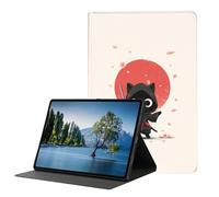 DHEEBFWE Case for iPad 5th/6th Gen 9.7" 2017/2018,iPad Air 1/2 9.7 Inch,Slim PU Leather Cover Adjustable Stand Auto Wake/Sleep,Cartoon Samurai cat