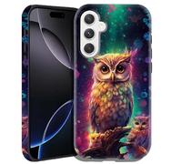 DHEEBFWE Case for Samsung Galaxy A16 5G,Hybrid 2-Layer Hard Shell+Silicone Double Protective Scratch-Resistant Shockproof Case for Men Boys Women Girls,Cute Owl
