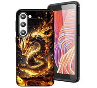 DHEEBFWE for Samsung Galaxy A17 5G Brushed Texture Case,Ultra-Thin and Soft TPU Phone Cover Designed for Samsung Galaxy A17 5G,Fire Dragon