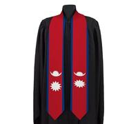 Dheeraja Nepal National Graduation Sash/Stole International Study Abroad Unisex Country Flag Graduation Sash, Multicolor, Large
