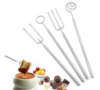 DHER 4-Piece Chocolate Fork Set, Stainless Steel, Easy to Use & Clean, Versatile for Chocolate, Fruits & Nuts