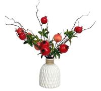 DHER 6pcs Artificial Pomegranate Branches Simulation Fruit Decoration for Home Table Wedding Home Decoration Christmas Party Garden Decoration (C)