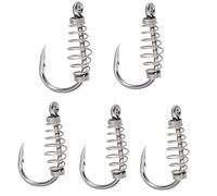 DHER Carbon Steel Fishing Hook with Fishing Box Different Sizes 100 Pieces in 5 Different Sizes #8- #12 with Holes Carbon Steel Hooks (A)