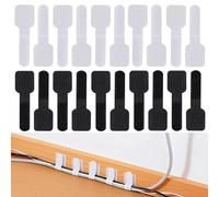 DHER Pack of 20 Cable Management Desk Cable Ties Self-Adhesive Cable Organiser Cable Management Desktop Cable Clamp for Power Cable Network Cable TV Cable (A: 9 x 3 cm)