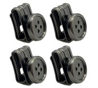 DHER Pack of 4 Braces Clips, Braces Button, No Sewing Braces Button, No Sewing, Braces Button Clip, Braces Button End Clip, Braces Adjustable Buckle (Black)