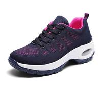 DHFMNLS Womens Dance Sneakers Jazz Shoes, Split Sole Dance Trainers Yoga Training Shoes Lace-up Ballroom Outdoor Mesh Trainers,BlackRed-41