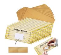 DHFUCNKO 10 Pack Golden Ticket Scratch-off Cards with Envelopes, Deluxe Golden Ticket Surprise Scratch Off Card, scratch card reveal, Gifts for Men or Gifts for Women, Birthday Voucher