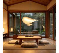 DHGIE Wabi Sabi Pendant Light 3-Color Dimmable LED Hanging Lamp with Imitation Silk Shade Minimalist Ceiling Light Fixture for Dining Room Bedroom Kitchen Island Living Room(50cm)
