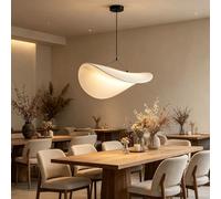 DHGIE Wabi Sabi Pendant Light 3-Color Dimmable LED Hanging Lamp with Imitation Silk Shade Minimalist Ceiling Light Fixture for Dining Room Bedroom Kitchen Island Living Room(60CM)