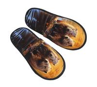 DHGJHGN Beaver Working3 Print Slippers For Women And Men,Warm Comfortable For Home And Travel