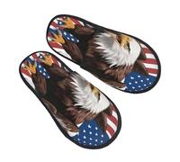 DHGJHGN Eagle With Usa Flag Print Slippers For Women And Men,Warm Comfortable For Home And Travel