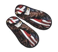 DHGJHGN Eagle With Usa Flag Print Slippers For Women And Men,Warm Comfortable For Home And Travel