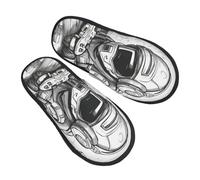 DHGJHGN Monochrome Sketch Style Gaming Print Slippers For Women And Men,Warm Comfortable For Home And Travel