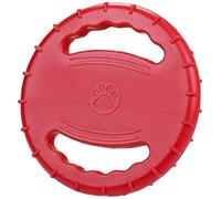DHGTEP Dog Frisbee Rubber Dog Bite Resistant Outdoor Training Maker Float Pet Toy,Tough Training Flying Disc Play Toy For Dog,Interactive Dog Toys,Float In Water Safe On Teeth (Color : Red)
