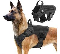 DHGTEP Dog Harness and Dog Leash Training Working Adjustable Metal Buckle Vest for Large Dogs German Shepherd (Color : Black harness, Size : S)