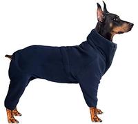 DHGTEP Winter Thick Warm Dog Coat, Dog Fleece Jumper with Legs, Adjustable Pet Hoodies Male/Female Overalls for Corgi, Suitable for Puppy Small Medium Large Dogs (Color : Blue, Size : Large)