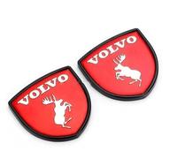 DHGVOS 2Pcs Car Emblem Badge Decal for Volvo XC90 XC70 XC60 V40 V50 V60 V90 S40 S60 S80 S90, Car Styling Sign Sticker Car Exterior Decoration Accessories Emblem Sticker Self-Adhesive,C Red