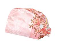 DHH166 2 Packs Working Cap with Buttons Sweatband Adjustable Hats Surgical Caps for Women Men, Sea Creature