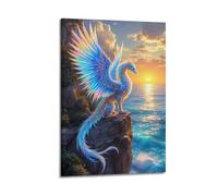 DHHMTPIYS Animal Special Effects Style Mythical Beast By Coast Artwork Decorative Painting Canvas Wall Posters And Modern Family Bedroom Decor 16x24inch(40x60cm)