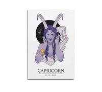 DHHMTPIYS Capricorn Character Bull Horns Astrology Text Decorative Painting Canvas Wall Posters And Modern Family Bedroom Decor 12x18inch(30x45cm)