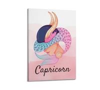 DHHMTPIYS Capricorn Character Fish Tail Bull Horns Text Decorative Painting Canvas Wall Posters And Modern Family Bedroom Decor 20x30inch(50x75cm)