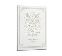DHHMTPIYS Capricorn Goat Head Astrology Geometry Decorative Painting Canvas Wall Posters And Modern Family Bedroom Decor 08x12inch(20x30cm)