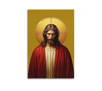 DHHMTPIYS Christ Digital Art Jesus With Crown Of Thorns Gold - Red Color Decorative Painting Canvas Wall Posters And Modern Family Bedroom Decor 12x18inch(30x45cm)