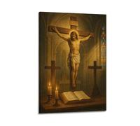 DHHMTPIYS Christ Oil Painting Jesus Crucifixion Decorative Painting Canvas Wall Posters And Modern Family Bedroom Decor 16x24inch(40x60cm)