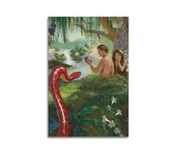DHHMTPIYS Christ Oil Painting Snake Adam And Eve In Eden Decorative Painting Canvas Wall Posters And Modern Family Bedroom Decor 12x18inch(30x45cm)