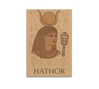 DHHMTPIYS Religious Culture Retro Ancient Egypt Hathor Goddess Totem Decorative Painting Canvas Wall Posters And Modern Family Bedroom Decor 24x36inch(60x90cm)