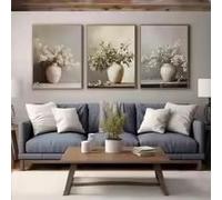 DHHXY 3pcs/set Vintage Vases Canvas Print Poster Farmhouse Botanical Landscape Art Print Living Room Home Decor Art Poster(80x120cmx3/Gallery Wrap)
