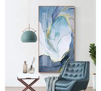 DHHXY Canvas Pictures for Wall Abstract Light Blue Art Paintings on Canvas Modern Pictures for Living Room Bedroom Home Wall Decorative 80x160cmNo Frame