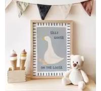 DHHXY Extra large Silly Goose Skateboard Nursery Wall Art Canvas Prints Duck Animal Blue Farm Posters for Modern Kitchen Decor(40x60cm/Unframed)