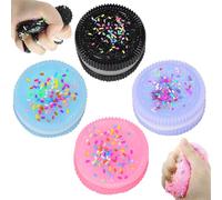DHHYWWD 4Pcs Taba Squishy, Fufu Squishy Biscuit Stress Relief Fidget Toys, Ultra Soft Pinching Simulation Sensory Toys for Party or Birthday Gifts (style 2c)