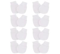 DHHYWWD 8 Pairs Cotton Scratch Mittens Newborn, Baby Mitten Adjustable No Scratch Gloves for Baby Shower 0-3 Months Toddler Boys & Girls