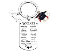 DHHYWWD Class of 2025 Graduation Gifts for Her Him, Graduation Keyring with Message 'Braver Stronger Smarter', School Leavers Gifts for Year 6/11 School, Uni Congratulations Gifts (style 3)